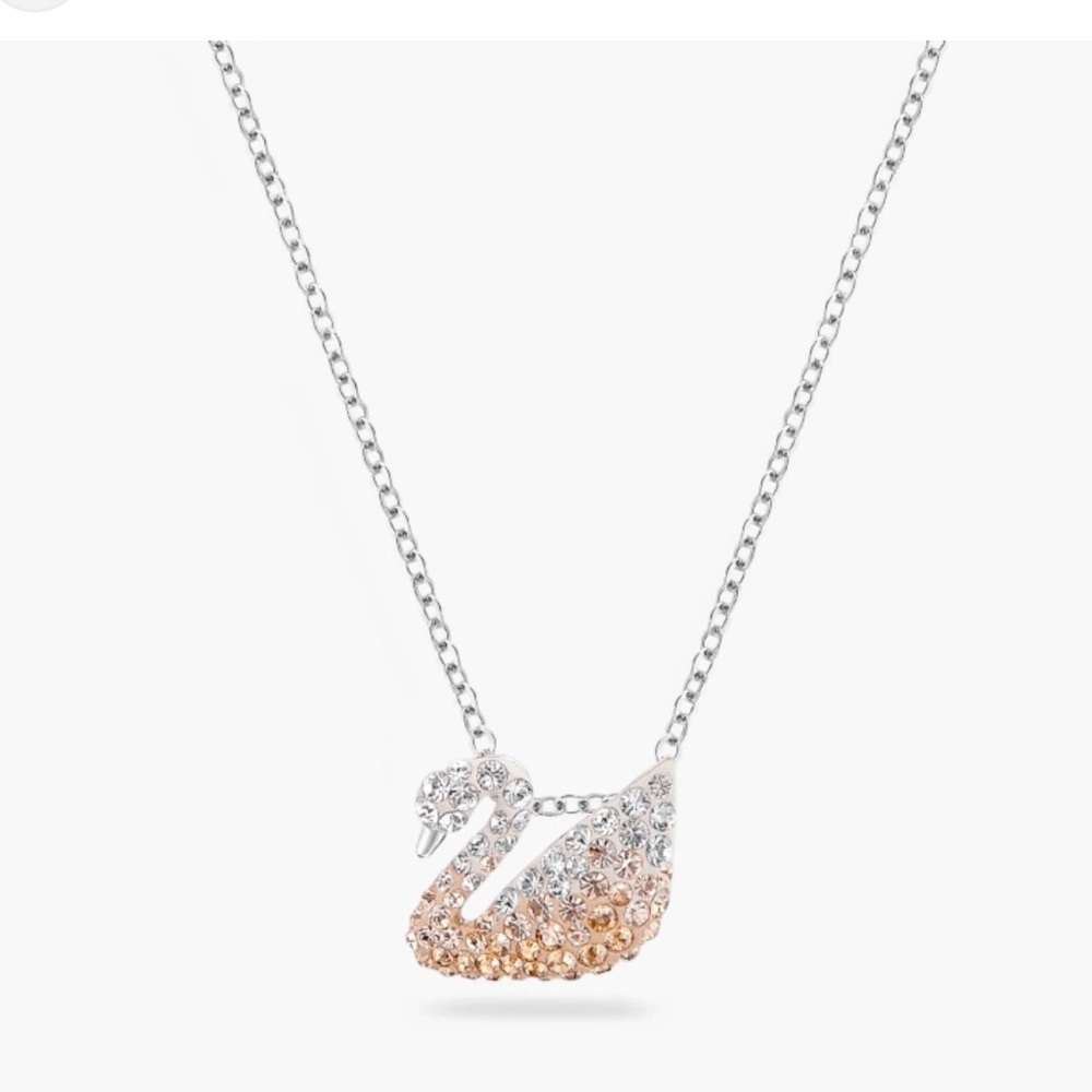 Swarovski Silver and Gold Swan Necklace